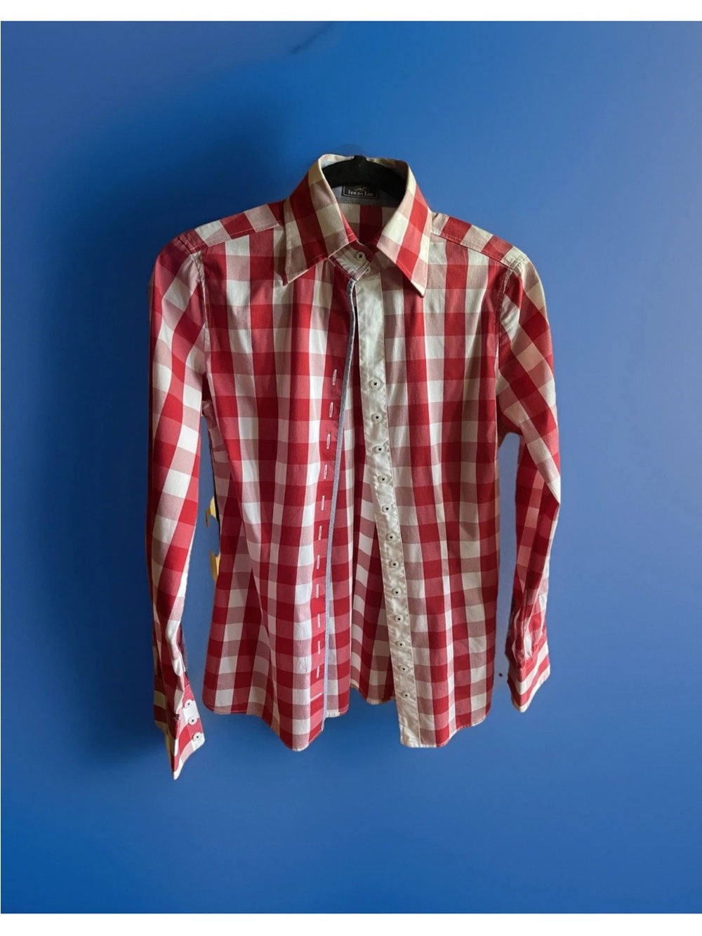 Classic Red & White Gingham Button-Down Shirt